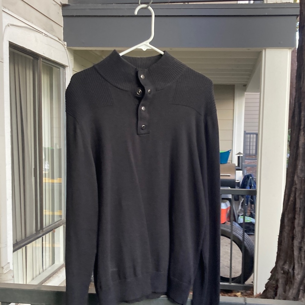 Paraphrase Men's Black Cardigan Sweater